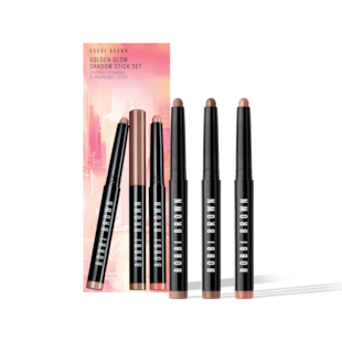 Golden Glow Shadow Stick Set, Long-Wear Cream Shadow Stick - Blushing Peach​<br>Long-Wear Cream Shadow Stick - Golden Bronze​<br>Long-Wear Cream Liner Stick - Taupe, 2 x 1.6g & 1.1g